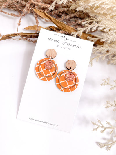 MINI Round Orange Crisscross Nancy Joanna