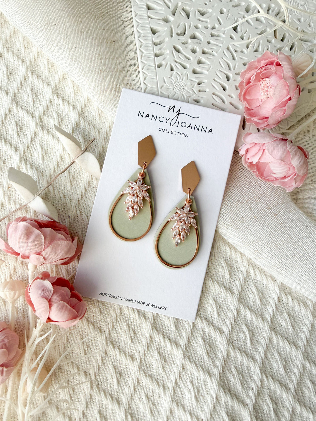 Mini Willow Sage Luxe Teardrops Nancy Joanna