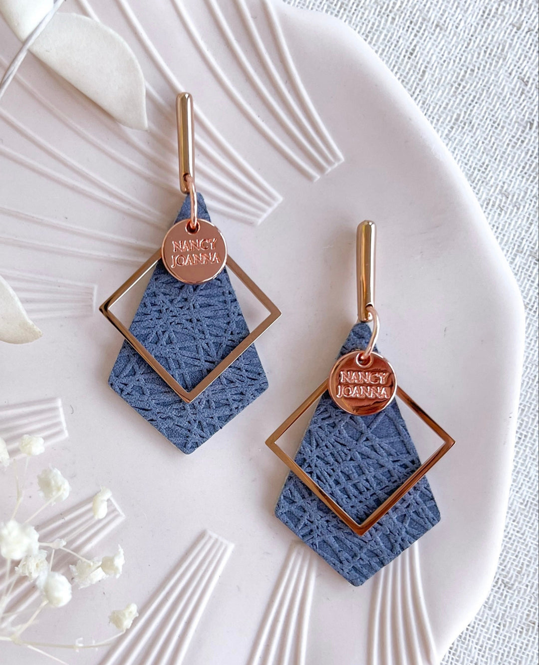 Indigo Blue Abstract Tie Drops Nancy Joanna