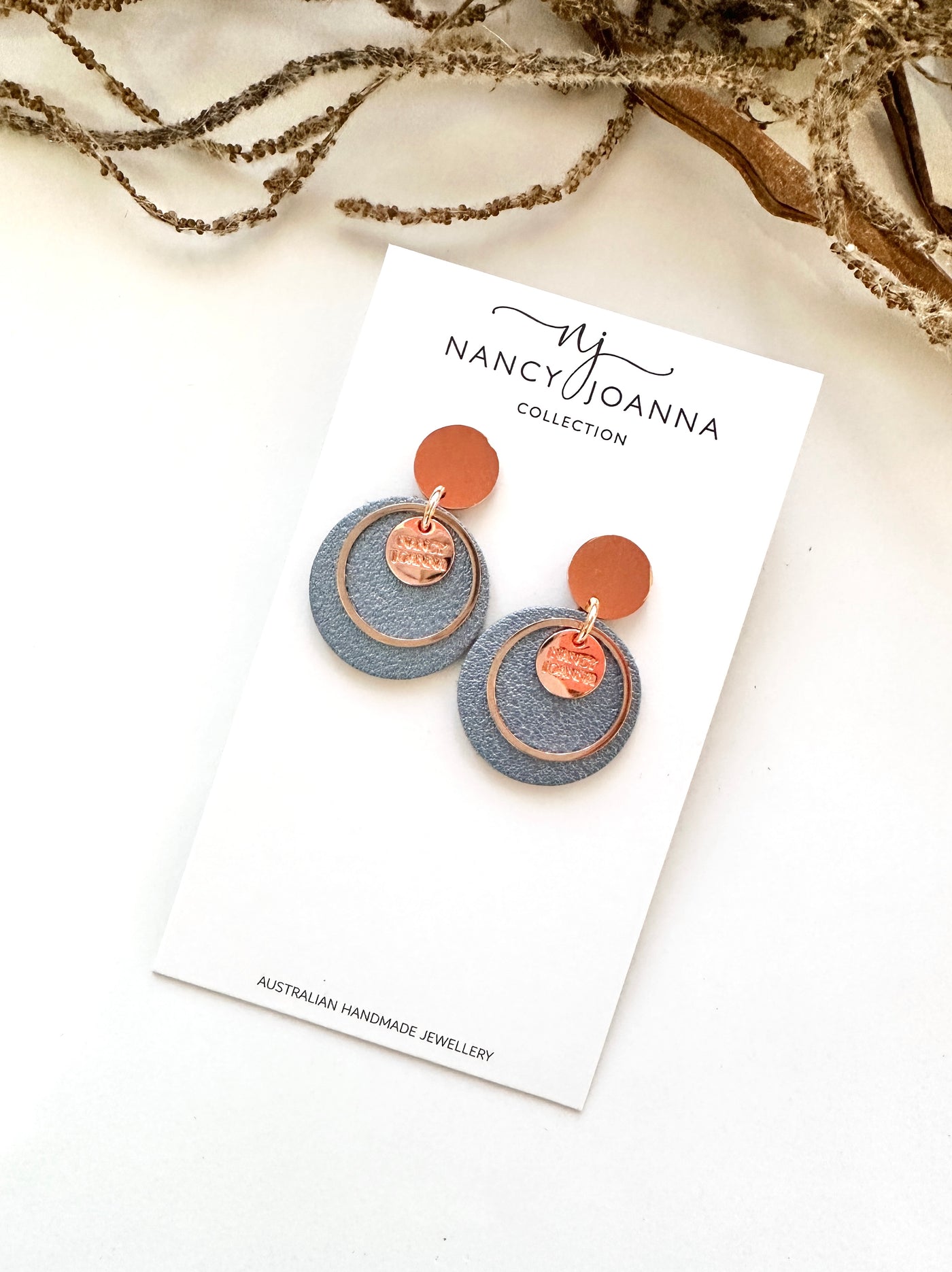 Mini Blue Metalic Round Drops Nancy Joanna