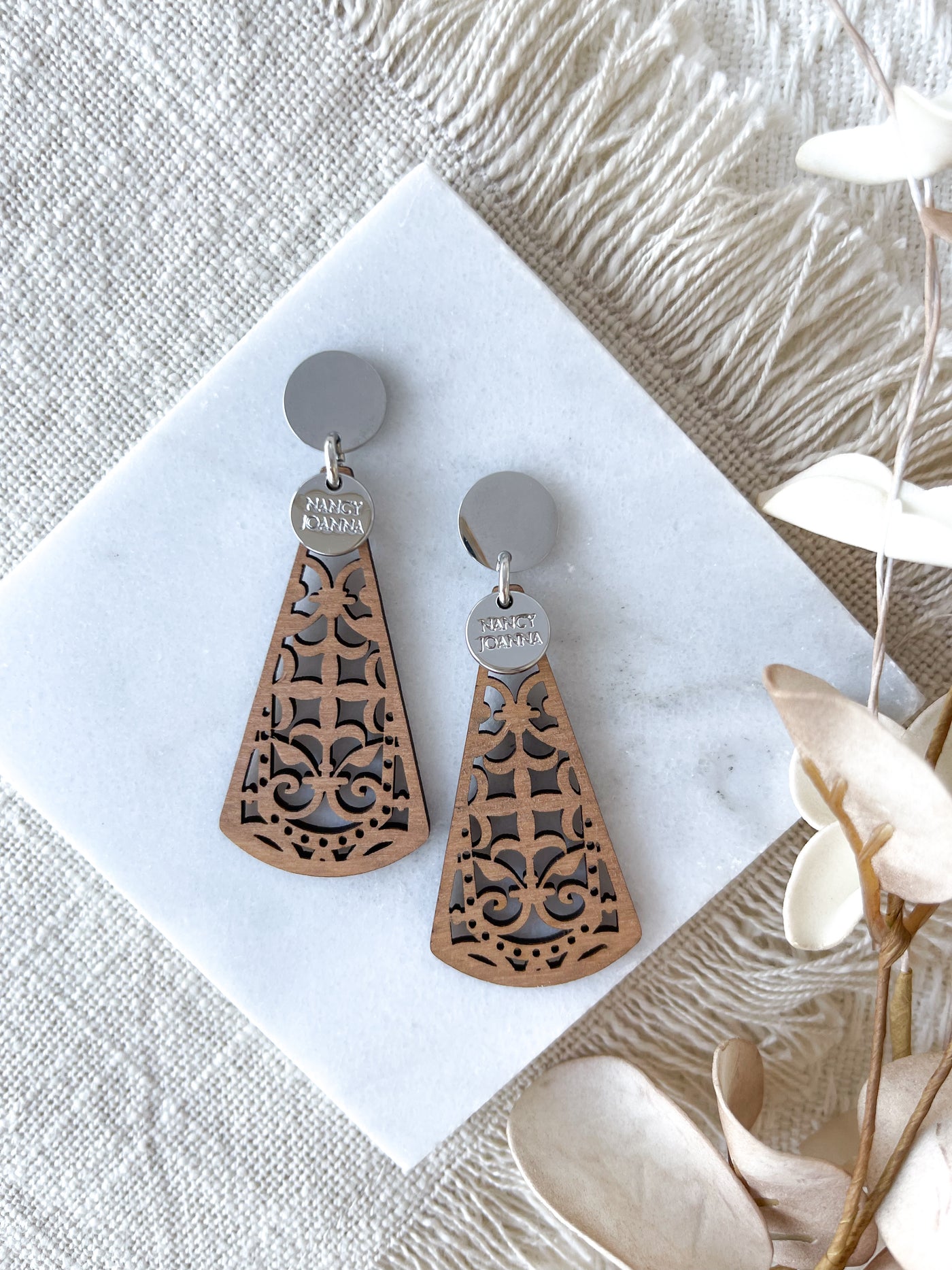 Cathedral Wooden Drop Earrings Nancy Joanna