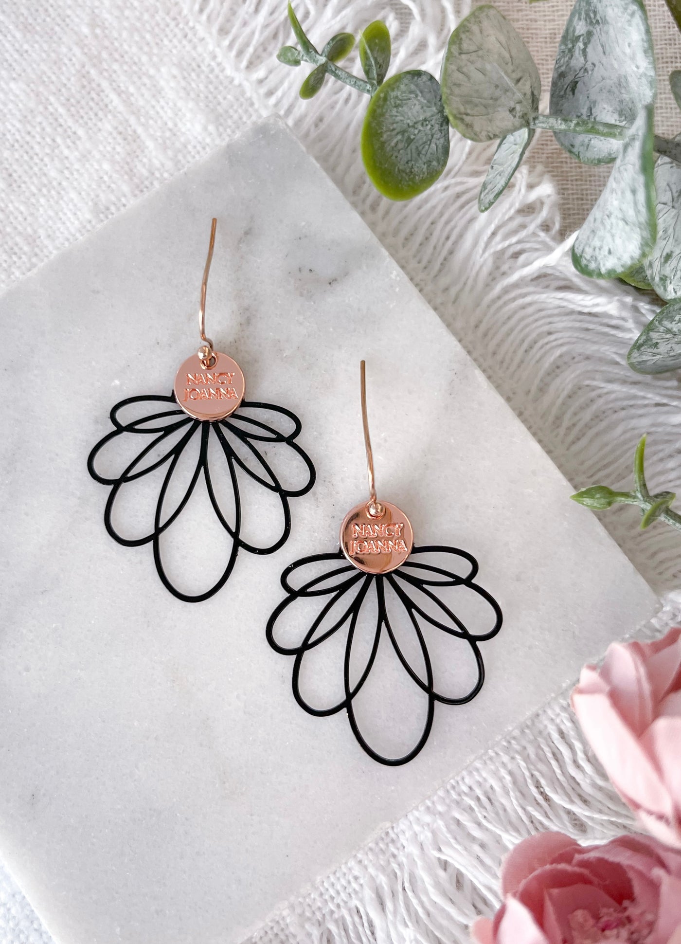 Black Water Lilly Lace Earrings Nancy Joanna