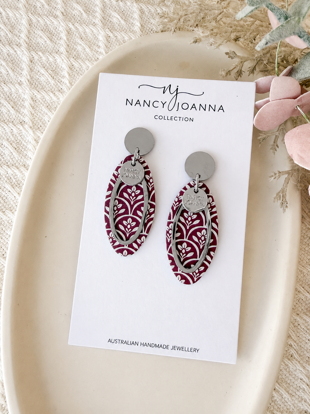 Vintage Merlot Oval Drops