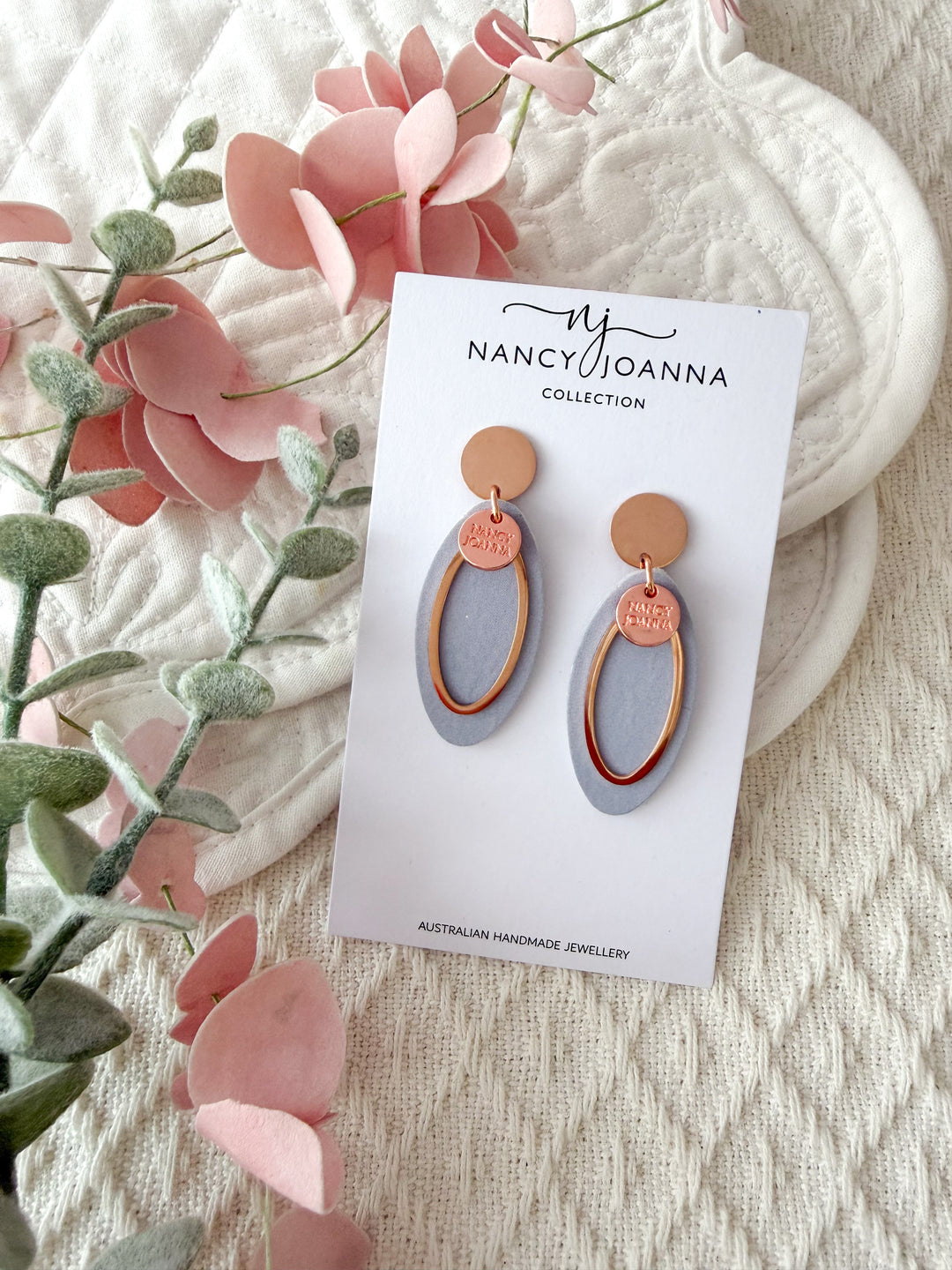 Blue Whisper Oval Drops Nancy Joanna