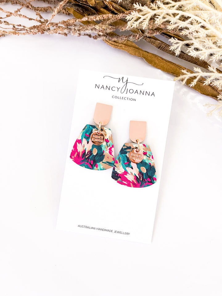 Teal Abstract Half Drop Nancy Joanna