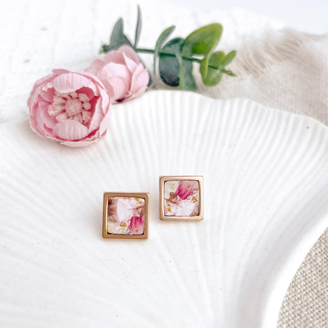 Ruby Rose Square Studs Nancy Joanna