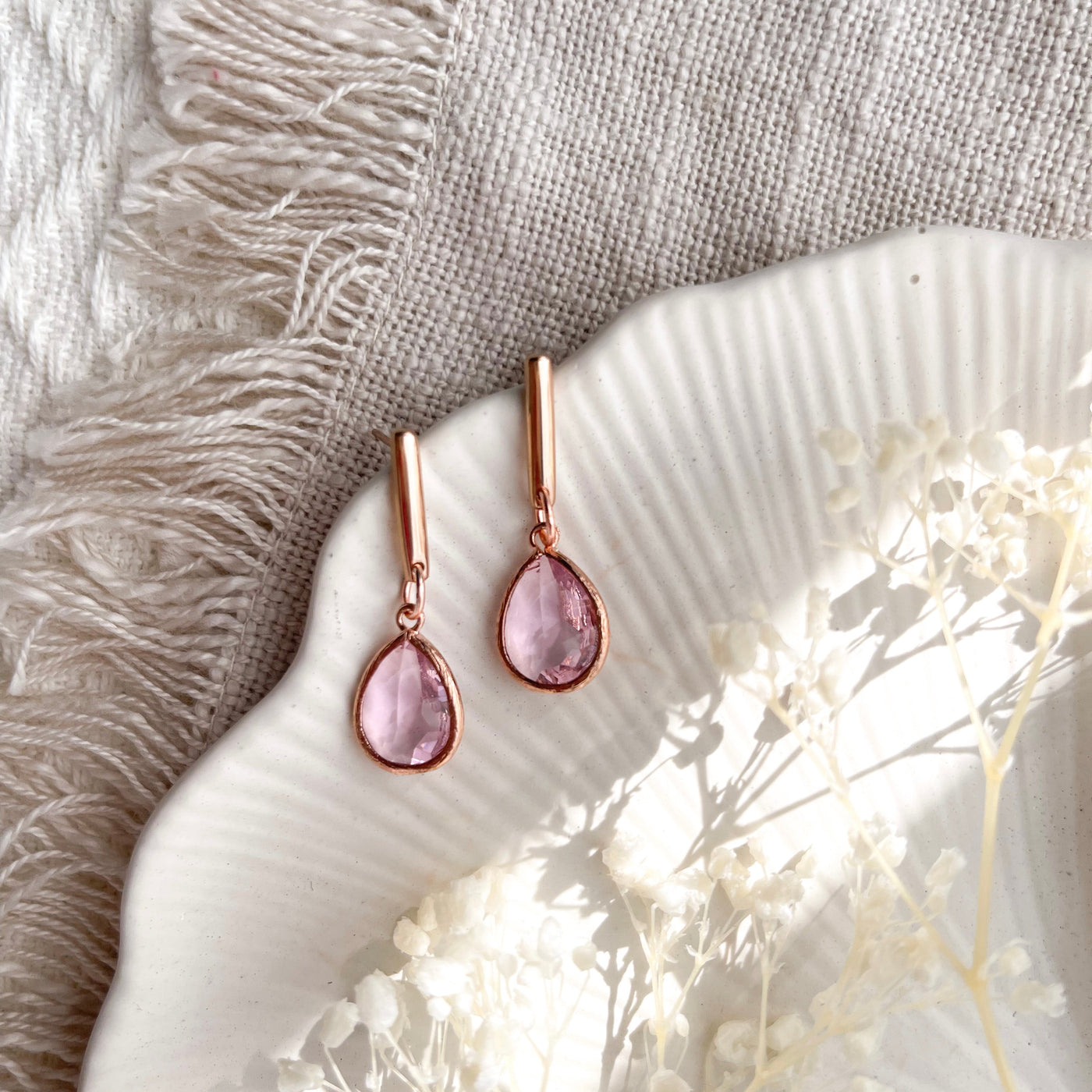 Pink Whisper Glass Drop Nancy Joanna