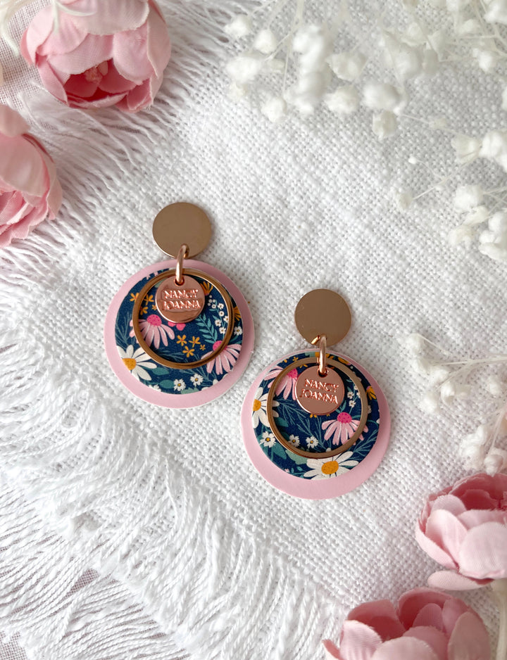 Natalia Navy Floral Double Round Nancy Joanna