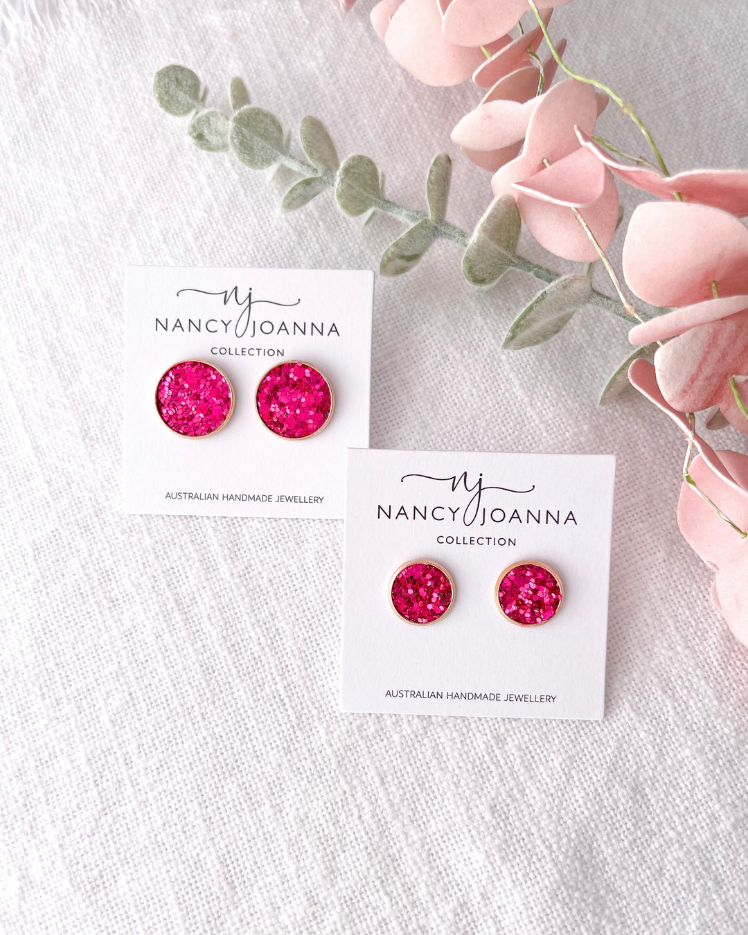 Pink Magenta Studs Nancy Joanna