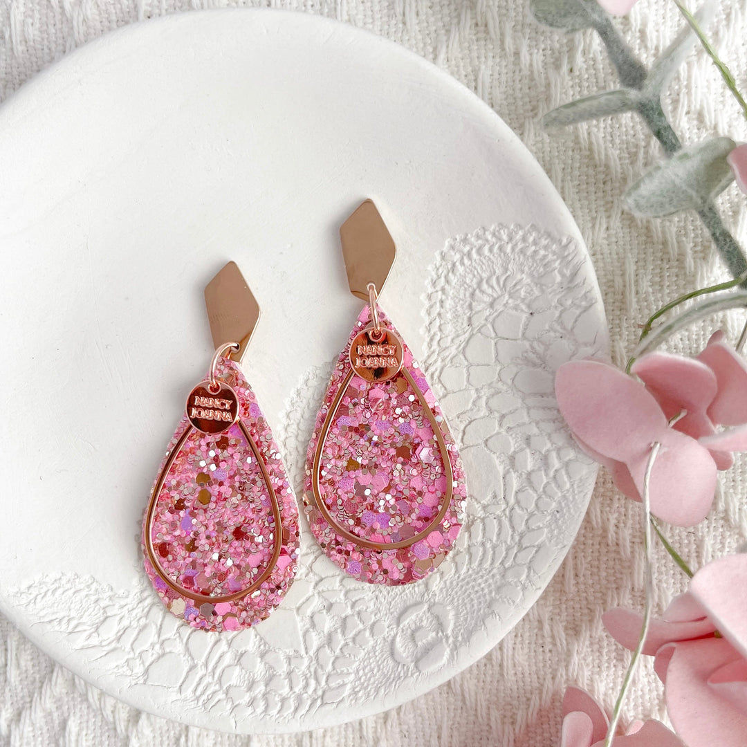 Lavender Sparkles Teardrops Nancy Joanna