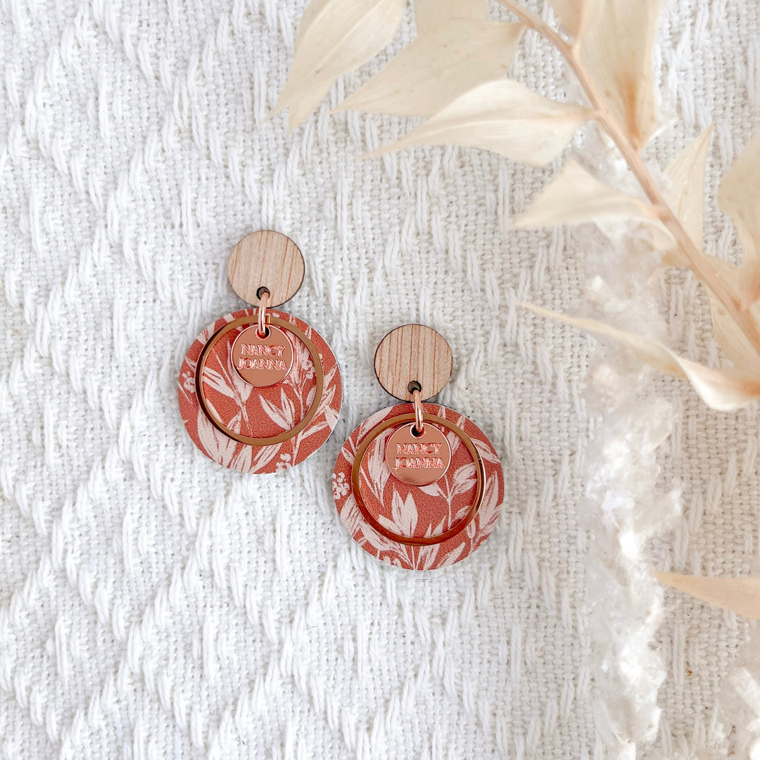Mini Rust Bamboo Round Drops Nancy Joanna