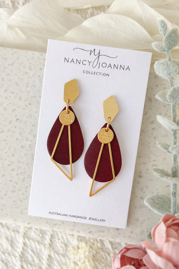 Mini Maroon Teardrops Nancy Joanna