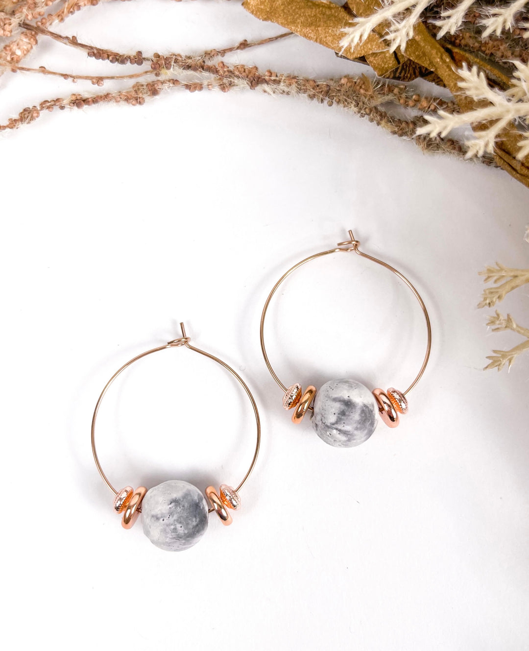 Hippie Hoops with Marble Concrete Nancy Joanna