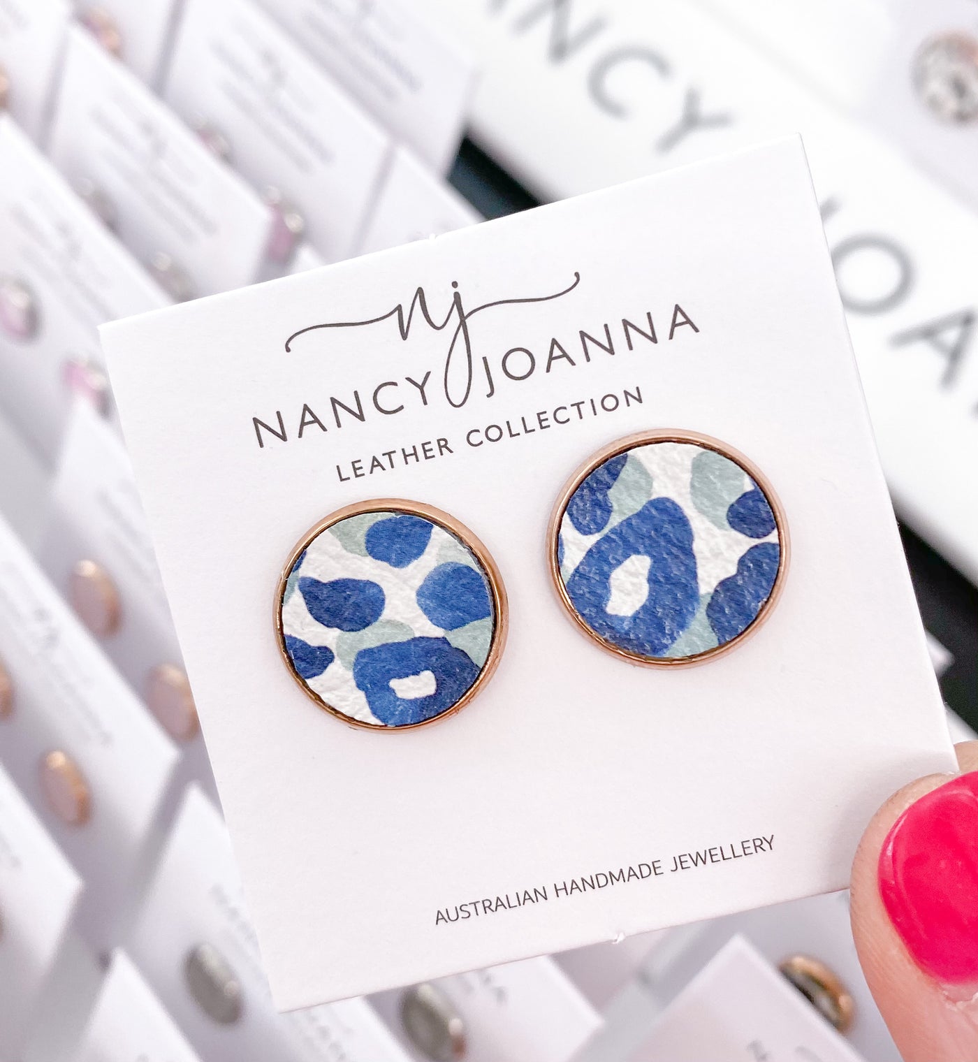 Blue Pebble Studs Nancy Joanna