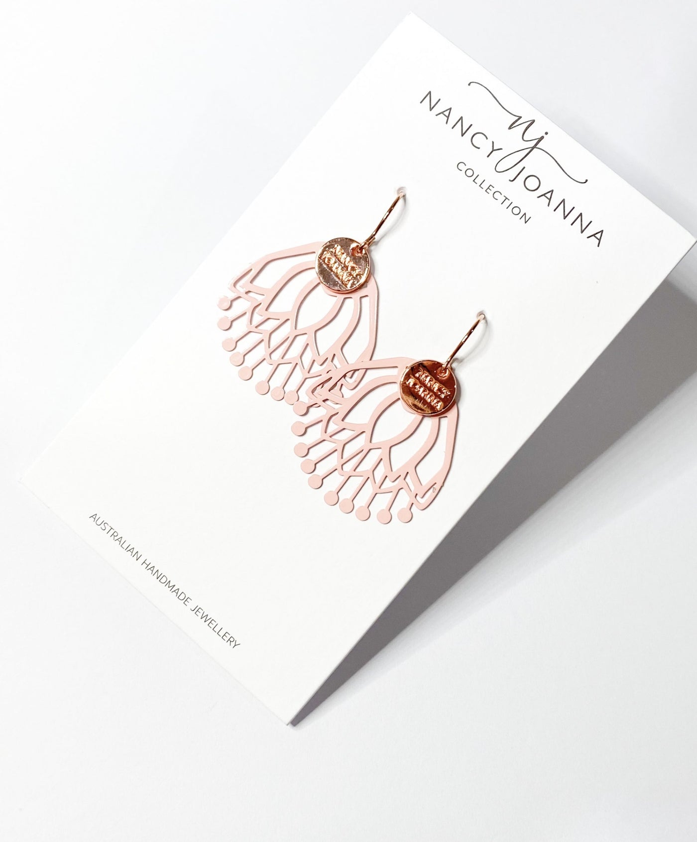 Pink Wattle Wonder Lace Earrings Nancy Joanna