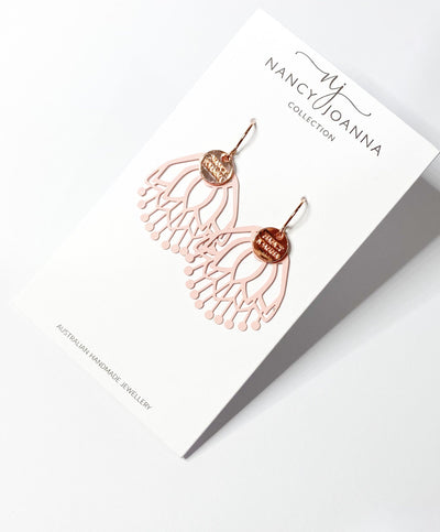 Pink Wattle Wonder Lace Earrings Nancy Joanna