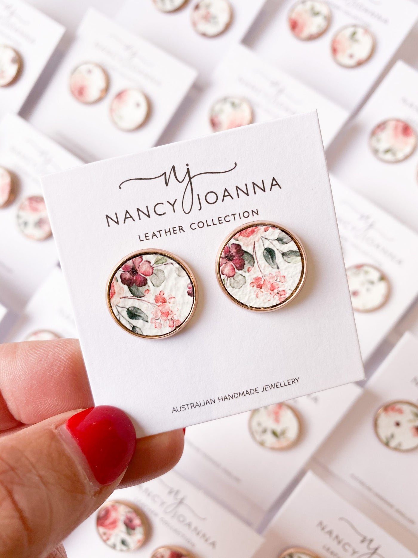 Large Rose Garden Leather Studs Nancy Joanna