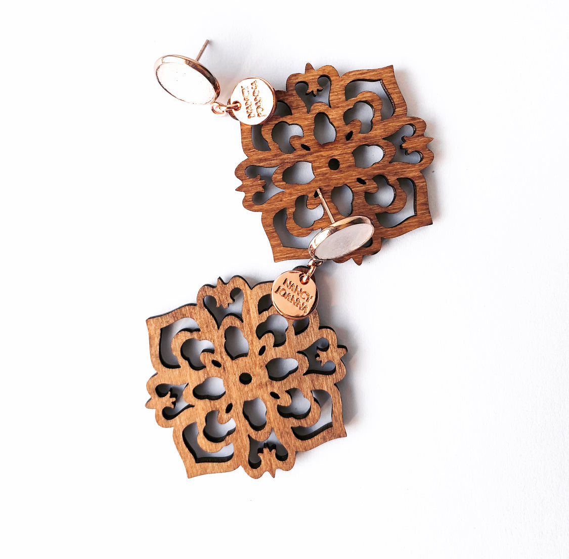 Concrete &  Wooden Mandala Earrings Nancy Joanna