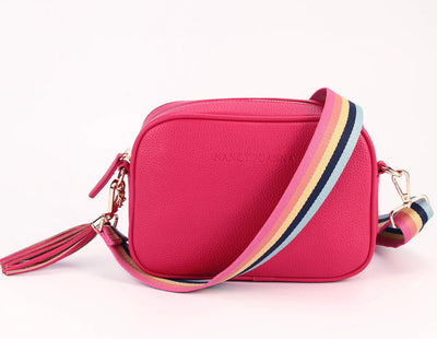 HOT PINK CROSSBODY BAG & GUITAR STRAP Nancy Joanna