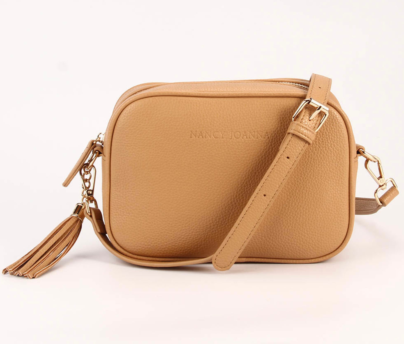 TAN CROSSBODY BAG & GUITAR STRAP Nancy Joanna