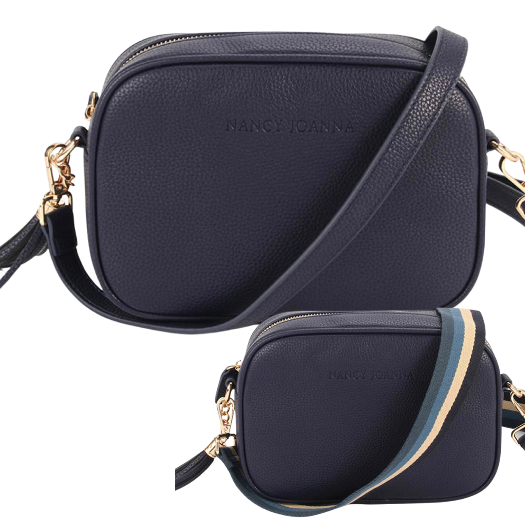 NAVY CROSSBODY BAG & GUITAR STRAP Nancy Joanna