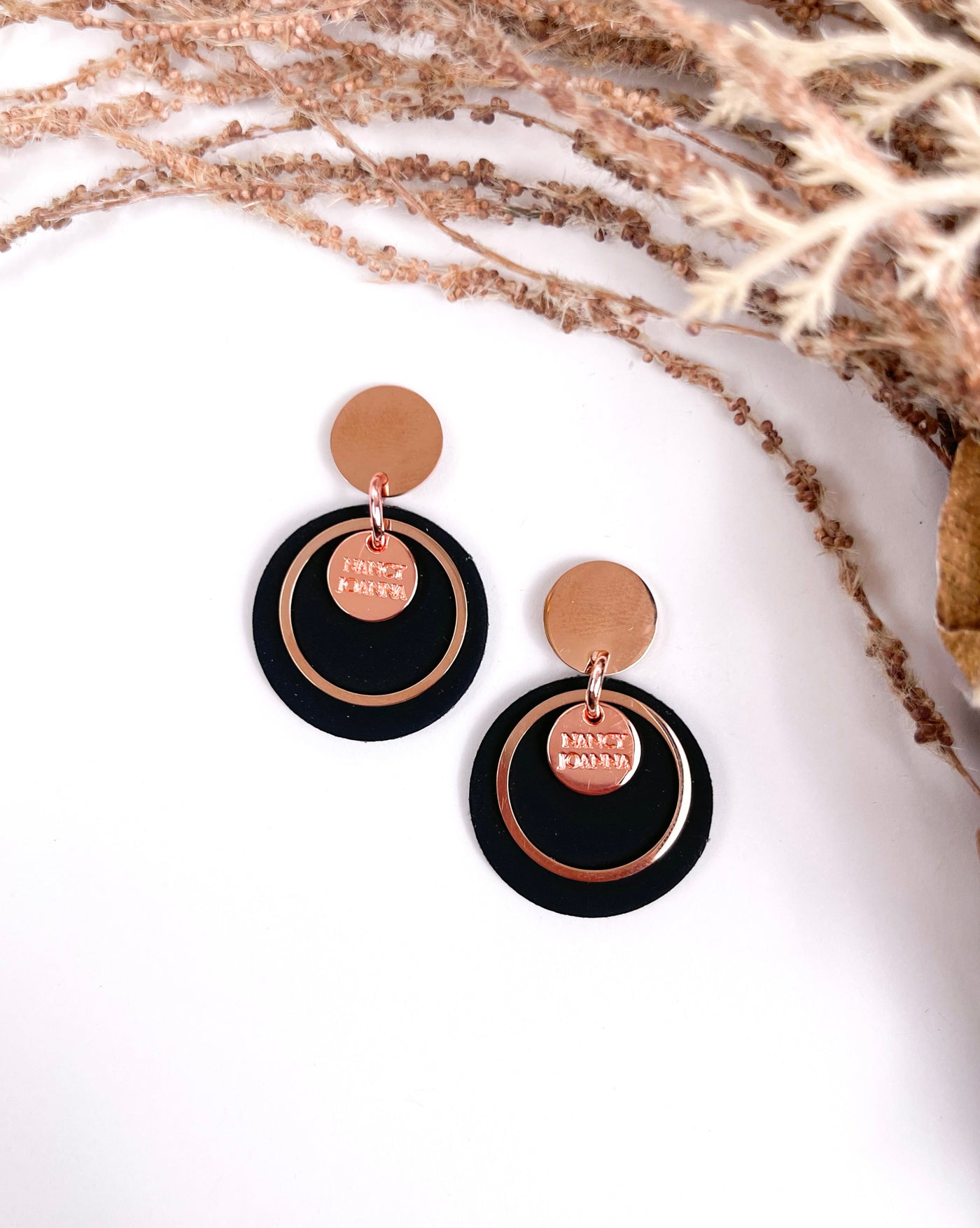 MINI Black Round Drops Nancy Joanna