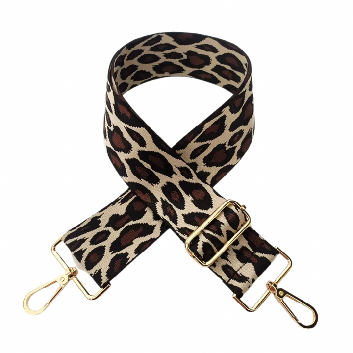 BLACK & CREAM LEOPARD PRINT CROSSBODY STRAP Nancy Joanna