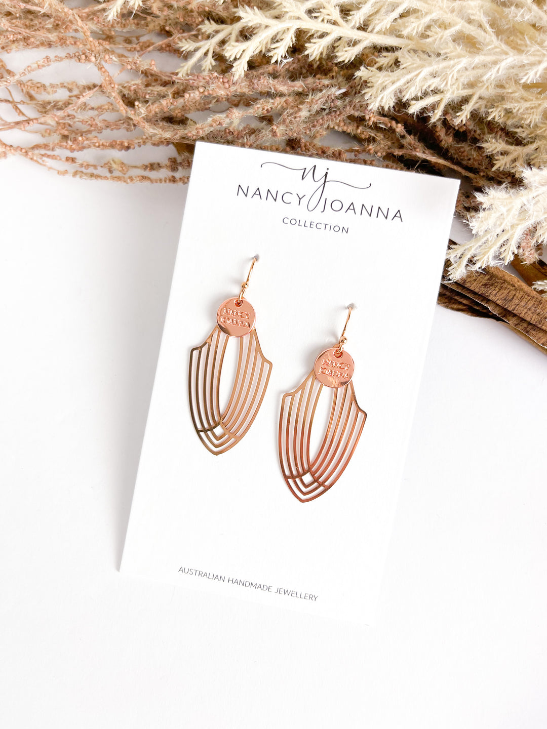 Rose Gold Art Deco Arch Drops Nancy Joanna
