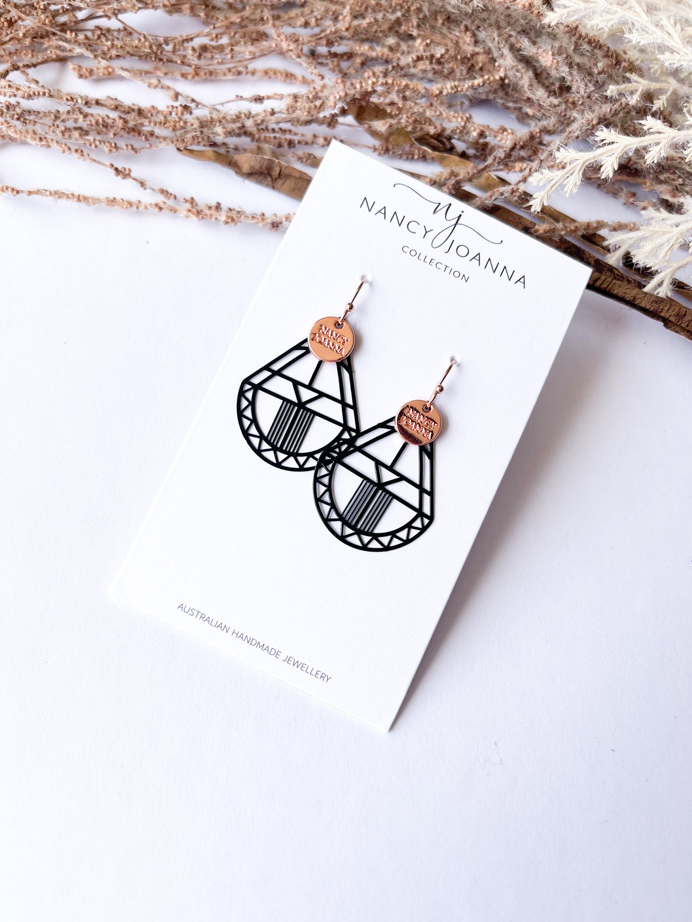 Black Deco Delight Lace Earrings Nancy Joanna