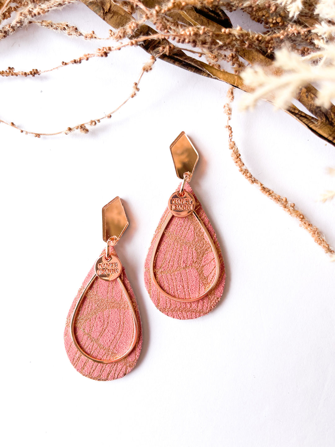 Rose Gold Spiderweb Teardrops Nancy Joanna