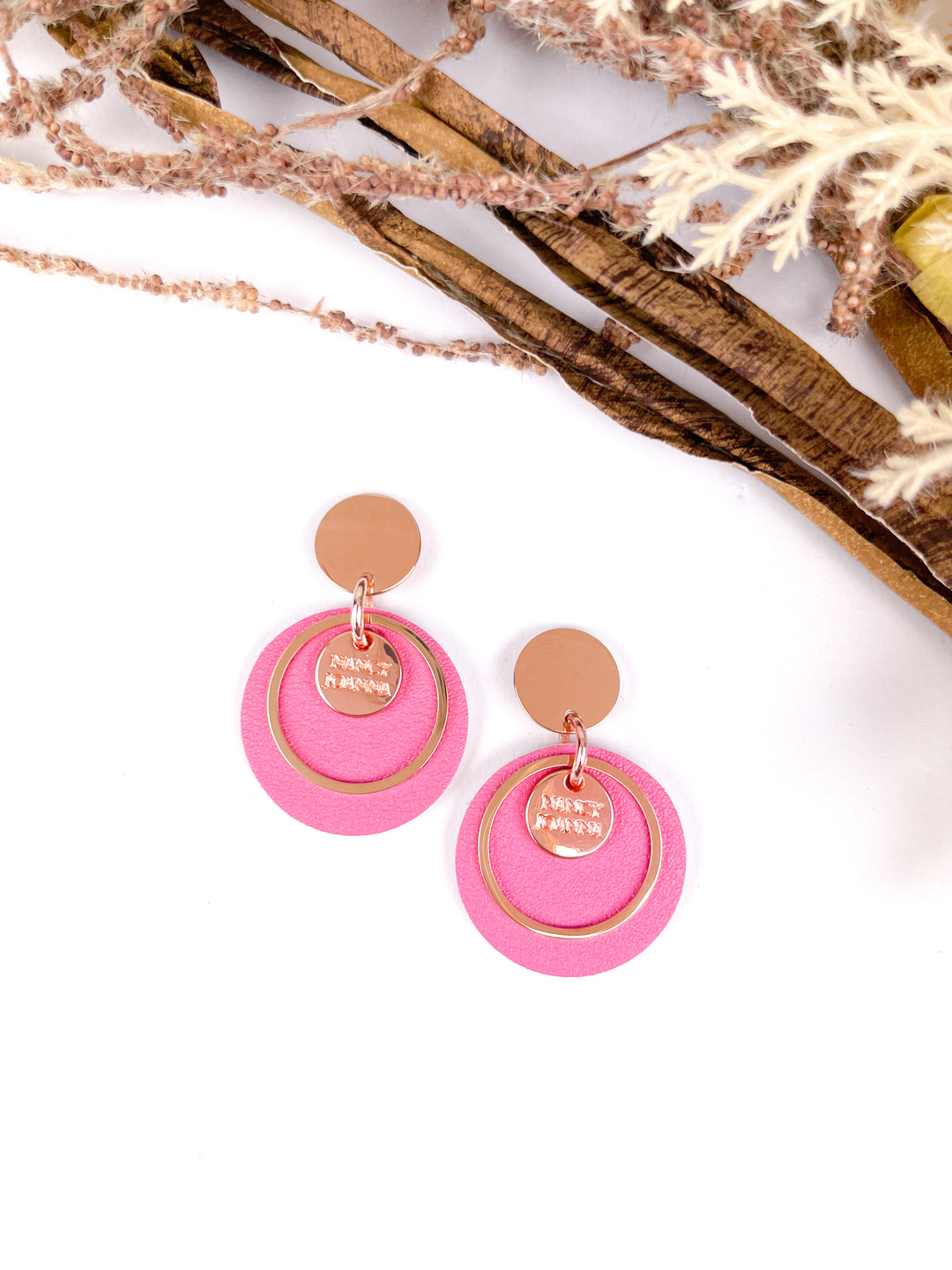Mini HOT PINK ROUND Drops Nancy Joanna