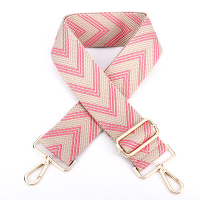 PINK & CREAM CHEVRON GUITAR STRAP Nancy Joanna