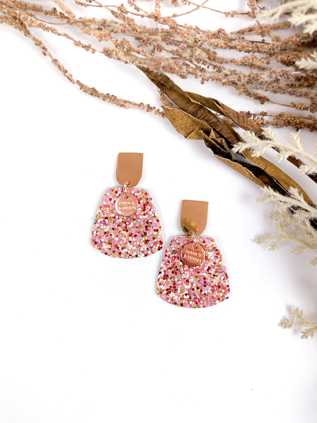 Christmas Red Glitter Half Drops Nancy Joanna